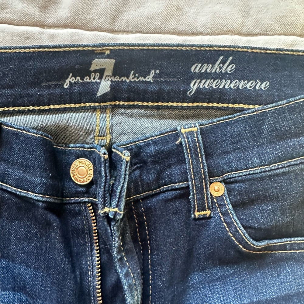7 For All Mankind Dark Blue Ankle Jeans - Picture 4 of 5